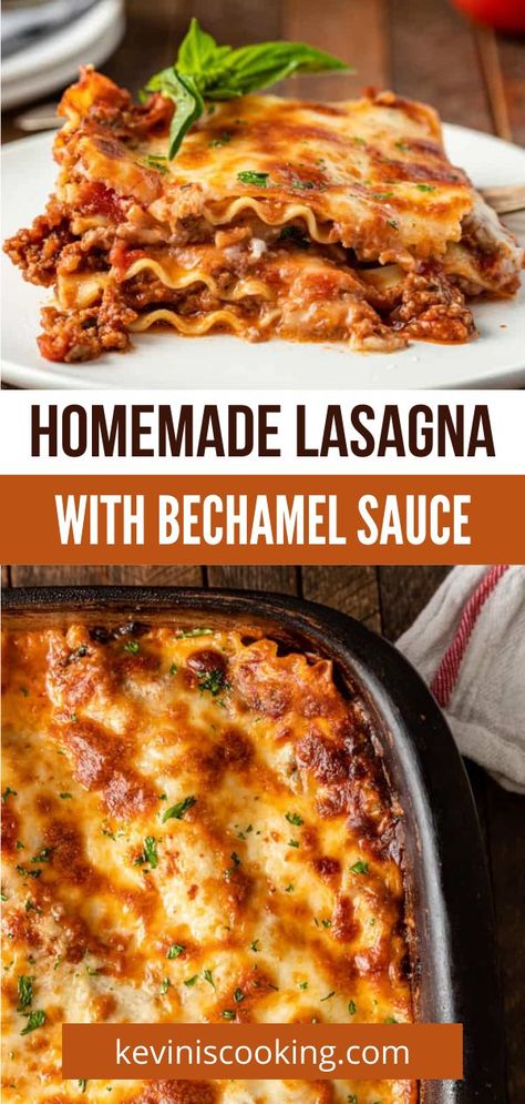 Delish Lasagna Recipe, Best Italian Lasagna Recipe Ever, Lasagna Recipe With Bashamel, Best Lasagna Recipe With Bechamel, Lasagne Recipes With Bechamel Sauce, Lasagna With Bachemelle Sauce, Home Made Lasagna Sauce, Gourmet Lasagna Recipe, Fancy Lasagna Recipe