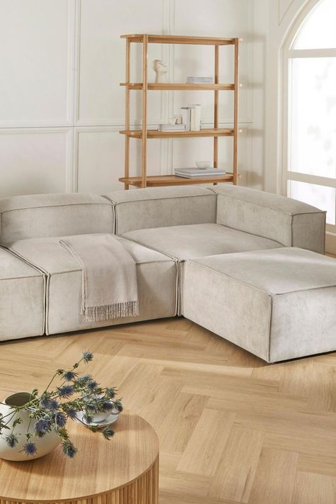 Nice Furniture, Floor Couch, Big Sofas, Modul Sofa, Floor Pouf, Beige Sofa, Hygge Home, Floor Seating, Small Sofa