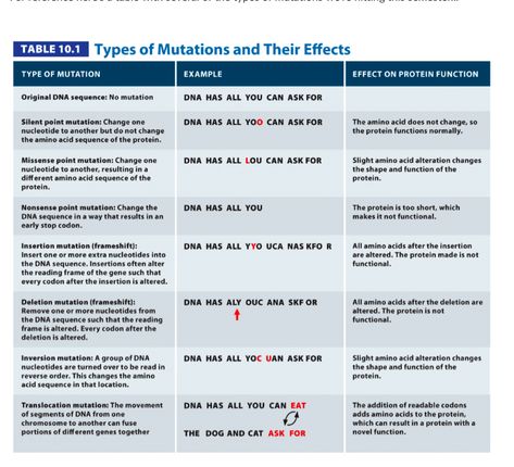 Solved: MUTATIONS For A Possible 10 Points Added To Your I... | Chegg.com Point Mutation, Learn Biology, Dna Sequence, 10 Points, Class Activities, Homework Help, Online Activities, Text Image, All You Can