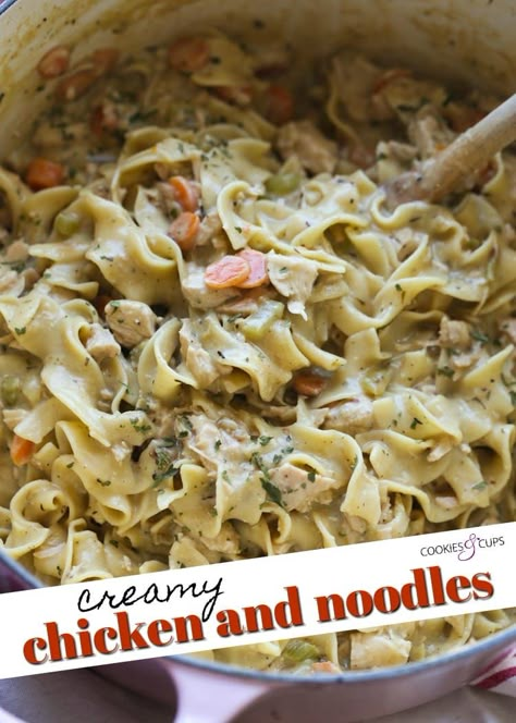 Egg Noddle Recipes, Creamy Chicken And Noodles Recipe, Recipes Using Egg Noodles, Noddle Recipes, Homemade Chicken And Noodles, Chicken And Noodles Recipe, Creamy Chicken And Noodles, Chicken And Egg Noodles, Egg Noodle Recipes