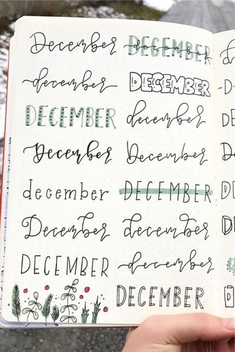 Check out these super fun DECEMBER header ideas to try in your bullet journal #bujo #bulletjournal #bulletjournalheader #bujodoodles December Header, Header Ideas, Bujo Spreads, Bullet Journal Headers, December Bullet Journal, Bullet Journal Ideas Templates, Bullet Journal Font, Bullet Journal Banner, Creating A Bullet Journal