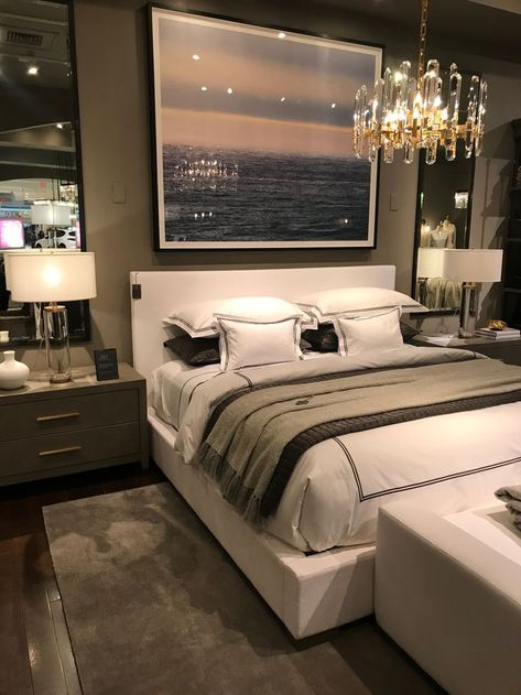 Classy Glam Bedroom, Guest Room Aesthetic Luxury, Home Accent Lighting, Luxury Master Bedrooms Decor Classy, Classy Modern Bedroom, Classy Bedding, Cozy Luxury Bedroom, Luxury Apartment Bedroom, Hotel Inspired Bedroom