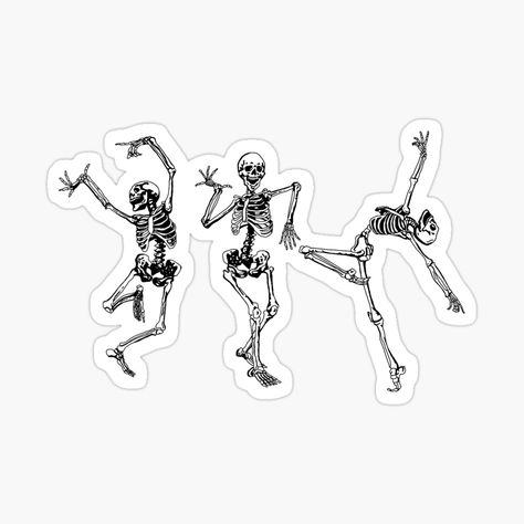 Skeletons Dancing, Skeleton Dancing, Skeleton Sticker, Halloween Tee Shirts, Skeleton Dance, Zombie Hand, Bone Art, Halloween Sticker, Plastic Stickers