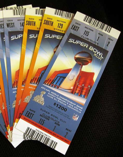 Super Bowl tickets stubs - Super Bowl XLVI ticket stub. #NFL #SuperBowl #Championship #SuperBowlTickets Super Bowl Tickets, Nfl Superbowl, Lucas Oil Stadium, Team Schedule, Nfl Stadiums, Super Bowl Nfl, Football Ticket, Ticket Stub, Makeup List