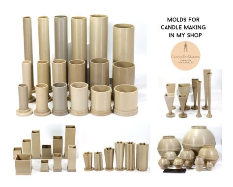 Cylindrical molds for candles, Pillar candle mold Making Pillar Candles, Molds For Candles, Pillar Candle Molds, Diy Candles Homemade, Cylinder Candles, Geometric Candles, Square Candles, Candle Molds Diy, Bulk Candles