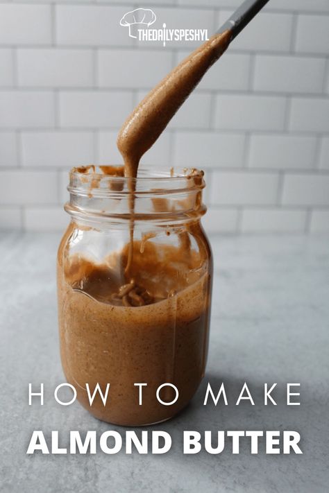 Homemade Almond Butter made from raw almonds that are roasted and then processed until creamy. Raw Almond Recipes, Raw Almonds Recipes, Make Almond Butter, Homemade Almond Butter, Honey Ginger, Raw Almonds, Culinary School, Breakfast Brunch Recipes, Latest Recipe