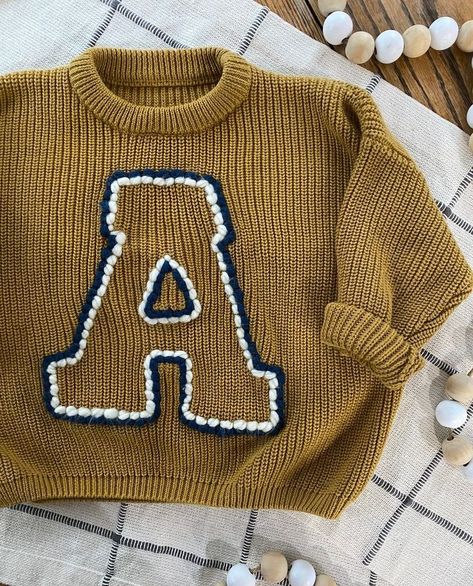 Embroidered Sweater Vest, Baby Boy Embroidered Sweater, Knit Sweater Embroidery, Boy Embroidered Sweater, Boys Embroidered Sweater, Embroidered Knit Sweater, Boy Embroidery Ideas, Embroidered Kids Clothes, Sweater Embroidery Ideas