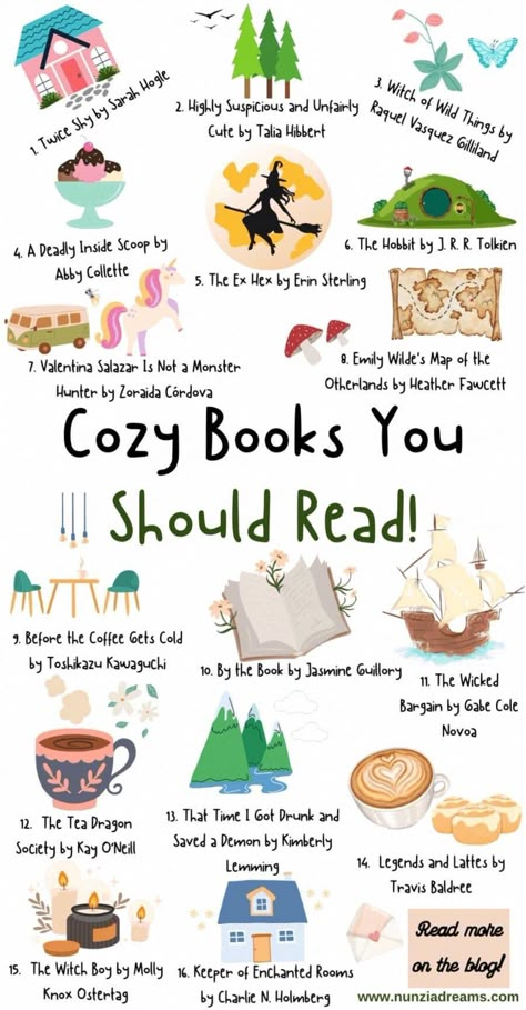 Relaxing Books To Read, Cozy Summer Books, Books To Read In Your 40s, Virtual Book Club Ideas, Best Books To Read Fiction, Cozy Books To Read, Happy Books To Read, Clean Books To Read, Whimsical Books