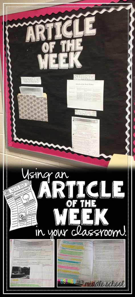 Musings from the Middle School: Article of the Week                                                                                                                                                      More Classroom Middle School, Article Of The Week, 6th Grade Reading, Middle School Language Arts, Middle School Reading, History Classroom, Teaching Ela, Middle School English, English Classroom