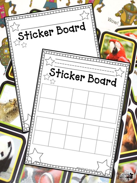 Stick to Good Behavior: Sticker Board Classroom Management Motivator - Fluttering Through the Grades Behavior Sticker Chart, Sticker Chart Printable, Toddler Behavior Management, Sack Dresses, Slp Organization, Age Appropriate Chores For Kids, Sticker Board, Kindergarten Classroom Management, Behavior Management System