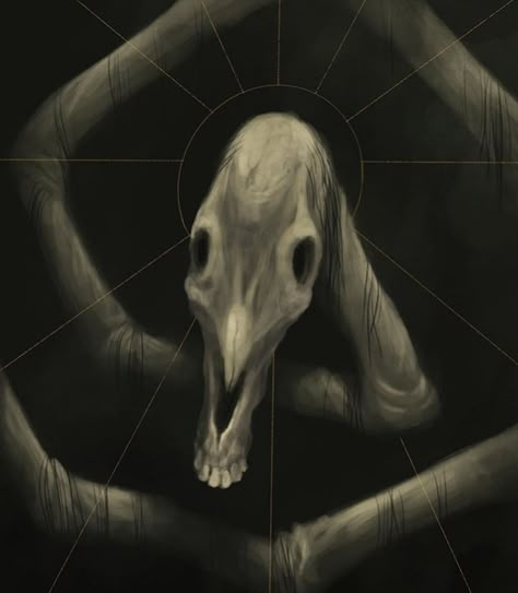 Trevor Henderson Art, Trevor Henderson Creatures, Horse Skull, Trevor Henderson, Ancient Drawings, Creepy Images, Analog Horror, Creepy Pictures, Scp Foundation