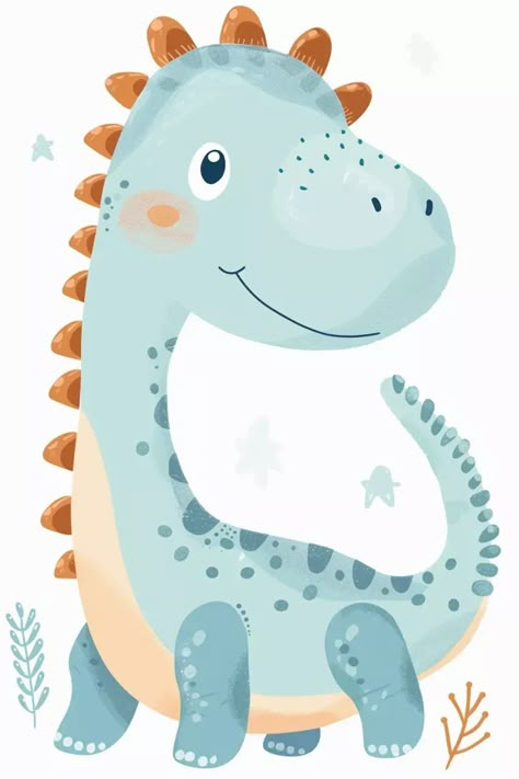 Midjourney Feed Dinosaur Illustration, Logo Animal, Baby Frame, Dino Party, Dinosaur Theme, Cute Dinosaur, Baby Art, Baby Room Decor, Baby Cards