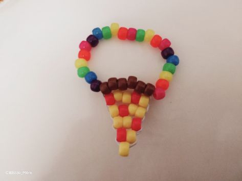 I made a pizza kandi single using the ladder stitch! I literally love it! It's so cute! :3 ‼️💕🍕✨️ #kandi #scene #cool #bracelet Cool Kandi Patterns, Kandi Ladder Cuff, Ladder Stitch Kandi, Cool Kandi Ideas, Single Kandi Ideas, Easy Kandi, Kandi Single Ideas, Kandi Bracelets Patterns, Kandi Singles Ideas