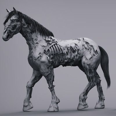 ArtStation - Bog unicorn , Alice Nasica Undead Horse, Dark Fantasy, Orlando, Art Design, Horses