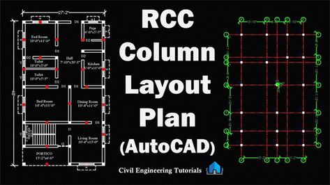 In column layout plan, the size of column and the location of column are provided. The column layout plan plays a crucial role for a Structure. The column layout helps in finding out the exact position of the structure. Column Layout Plan House Autocad With Measurement, Column Layout Plan, Autocad Plan, Autocad Civil, 2bhk House Plan, Layout Plan, Store Design Boutique, Plan Drawing, Useful Tips