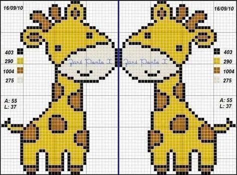 Kawaii Cross Stitch, Baby Booties Knitting Pattern, Giraffe Crochet, Baby Boy Knitting Patterns, Baby Cross Stitch Patterns, Giraffe Pattern, Animal Cross Stitch Patterns, Baby Cross, Cross Stitch Baby