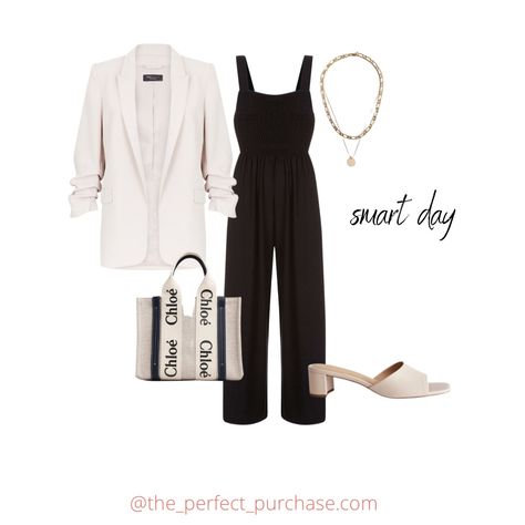 Jumpsuit Outfit Dressy With Jacket, Jumpsuit With Jacket Outfit, How To Dress Up A Black Jumpsuit, Black Jumpsuit Outfit With Jacket, How To Style Black Jumpsuit, Jumpsuit With Blazer Outfits, Jumpsuit And Blazer Outfits, How To Style A Black Jumpsuit, What To Wear Over A Jumpsuit