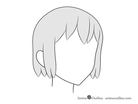 How to Draw Anime Hair in 3/4 View Step by Step - AnimeOutline Anime Ponytail, Ponytail Drawing, Short Hair Drawing, Demon Reference, Anime Long Hair, Small Drawing, How To Draw Anime, Drawing Room Interior Design, Hairstyle Examples