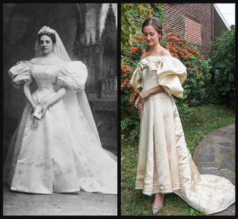 This bride will be the 11th person in her family to wear a 120-year-old wedding dress ... Elegant Dresses Modest, Chic Vintage Bride, Old Wedding Photos, Old Wedding Dresses, Old Wedding, Edwardian Wedding, People Getting Married, Vegas Dresses, Two Brides