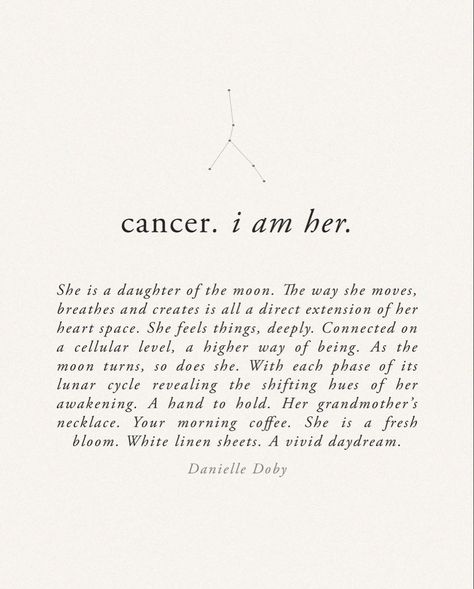 Danielle Doby Zodiac, Danielle Doby, Cancerian Quotes, Women Facts, Zodiac Sign Traits, I Am Her, Birth Chart, Zodiac Quotes, Moon Child