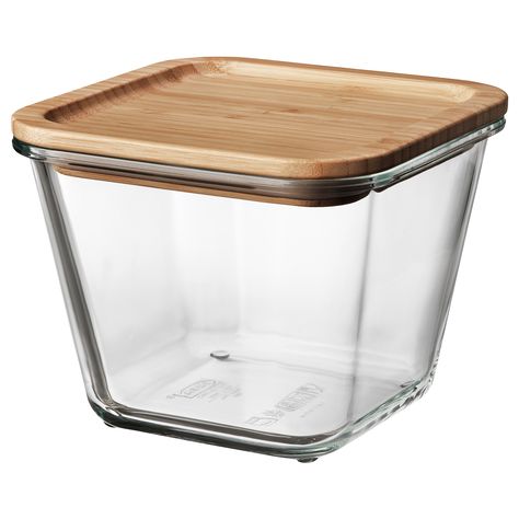 IKEA - 365+ Food container with lid square glass, bamboo glass 365 Jar, Kitchen Wear, Ikea Ireland, Ikea Website, Ikea 365, Food Storage Organization, Ikea Store, Glass Ware, Food Stains