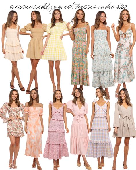 Summer Wedding Guest Dresses | Cella Jane Sun Dress Wedding Guest, Midi Summer Wedding Guest Dress, Best Wedding Guest Dresses Summer Casual, April Wedding Guest Outfit Semi Formal, Boho Wedding Dress Guest Outfit, Summer Wedding Dress Guest Ideas, Cottage Core Wedding Guest Dress, Southern Summer Wedding Outfit Guest, Soft Summer Wedding Guest Dress