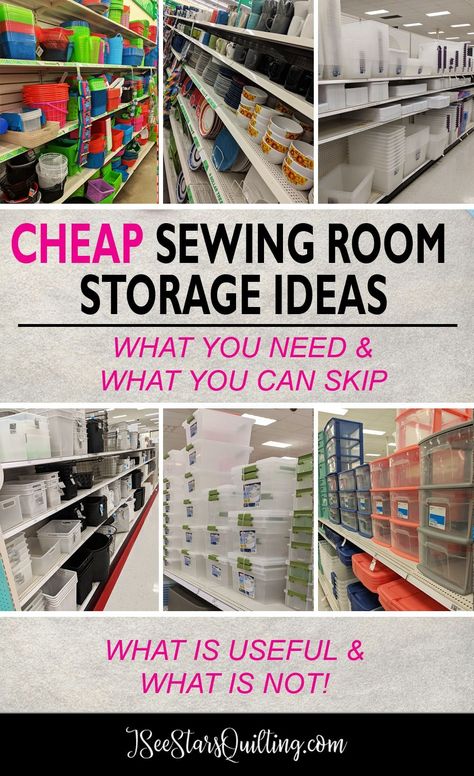 Cheap Sewing Room Storage ⋆ I See Stars Quilting Sewing Room Storage Ideas, Room Storage Ideas, Sewing Room Inspiration, Sewing Room Storage, Sewing Room Design, Sewing Storage, Sewing Room Organization, Ideas Para Organizar, Quilting Room