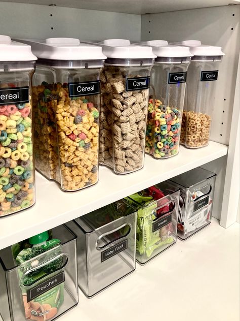 Our favorite cereal decanting containers! Cereal Pantry, Cereal Storage, Cereal Dispenser, Water Hyacinth, Pantry Organization, Cereal Pops, Storage Bins, Food Food, Good Grips