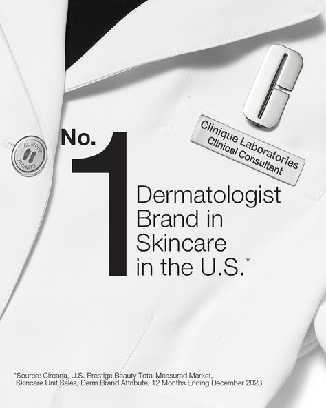 We couldn’t have done it without you—or without our remarkable, results-driven guiding Dermatologists. #clinique #skincare #dermatologist #dermatologistskincare *Source: Circana, U.S. Prestige Beauty Total Measured Market, Skincare Sales, Derm Brand Attribute, 12 Months Ending December 2023 Skincare Dermatologist, Dermatologist Skin Care, Clinique Skincare, Dermatology Clinic, Luxury Photography, Cosmetics Photography, Graphic Design Ads, December 2023, Dermatologist Recommended