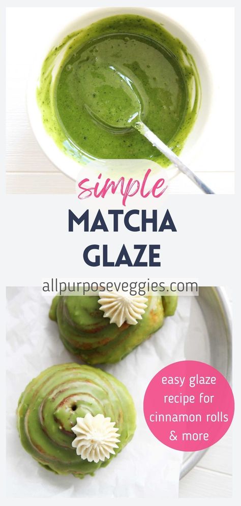 Matcha Icing Recipe, Matcha Glaze Recipe, Matcha Icing, Matcha Syrup, Matcha Glaze, Matcha Ideas, Easy Glaze Recipe, Asian Inspired Desserts, Vegan Dressing Recipes