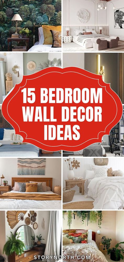 Save this pin for a curated collection of trendy bedroom wall decor ideas to transform your space! Discover creative ways to elevate your bedroom aesthetic with these inspiring decorating ideas. #BedroomDecor #HomeDecor #InteriorDesign #WallArtIdeas Small Room Wall Ideas, Decorating Bedroom Walls Ideas, Bedroom Wall Designs Creative, Cozy Bedroom Wall Decor, How To Decorate Bedroom Walls, Diy Wall Decoration Ideas For Bedroom, Gold Wall Decor Bedroom, Diy Bedroom Wall Decor, Wall Decor Bedroom Ideas