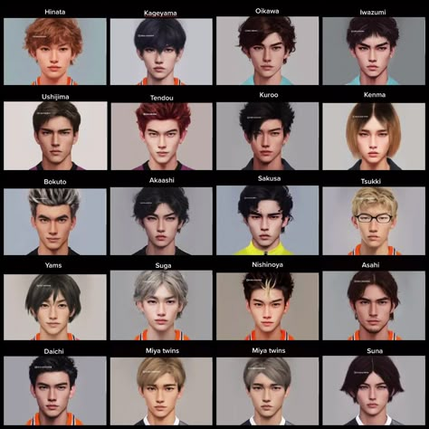 Haikyuu in real life.. Beautiful.. just beautiful *chef kiss* 👌💋 Haikyuu Fanart Realistic, Realistic Haikyuu Characters, Haikyuu Realistic Art, Haikyuu Face Claims, Haikyuu Artbreeder, Haikyuu All Characters, Inarizaki Uniform, Haikyuu Real Life, Haikyuu Painting