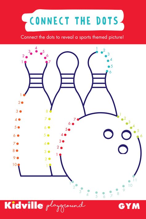 This activity magically reveals a bowling image when your little one connect the dots. Bonus: turn your home into a bowling alley with plastic cups and a bouncy ball!  #indoorgames #kidsgames #indooractivities #printablesforkids #freeprintable #earlylearning #earlychildhood #homeactivities #screenfreeactivities #playbasedlearning Bowling Crafts, Coconut Aesthetic, Diy Coconut, Coconut Bowls, Dot Worksheets, Playbased Learning, Pattern Activities, Bouncy Ball, Bowling Party