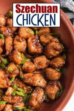 Chicken Szechuan Recipes, Szechuan Chicken Recipe, Spicy Chinese Chicken, Rice And Noodles, Herb Chicken Recipes, Szechuan Recipes, Szechuan Chicken, Chinese Chicken Recipes, Homemade Chinese Food