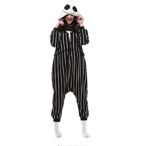 Jack Skellington Onesie Costume for Adult 🕸️  Click here ➡️ https://amzn.to/2kYEWi1 Adult Onesie Costume, Animal Costumes For Adults, Pyjamas Onesie, Christmas Party Costume, Jack Skellington Costume, Onesie Costumes, Adult Pajamas, Onesie Pajamas, Costume Intero