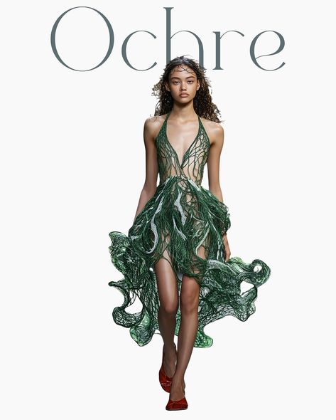 🌿 The future of fashion with seaweed-inspired designs! 🌊 Inspired by the ocean’s natural beauty, these designs capture the flowing textures and organic patterns of seaweed, bringing an ethereal elegance to the runway. At @ochre.ai, we use AI-powered technology to transform this marine wonder into stunning, innovative creations that reflect both nature’s beauty and the luxury of high fashion. While seaweed serves as our muse, it’s the fusion of AI and creativity that makes these designs truly... Seaweed Fashion, Ethereal Elegance, Water Fairy, Organic Patterns, Textures Fashion, Organic Textures, Future Of Fashion, Organic Pattern, Fairy Fashion