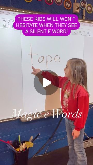 A_e Words Long Vowels, Teaching Magic E, Learning English For Kids Teaching, Magic E Activities First Grade, How To Teach Sight Words, Reading For Grade 2 Student, Magic E Anchor Chart, How To Teach English To Kids, Magic Words For Kids Classroom