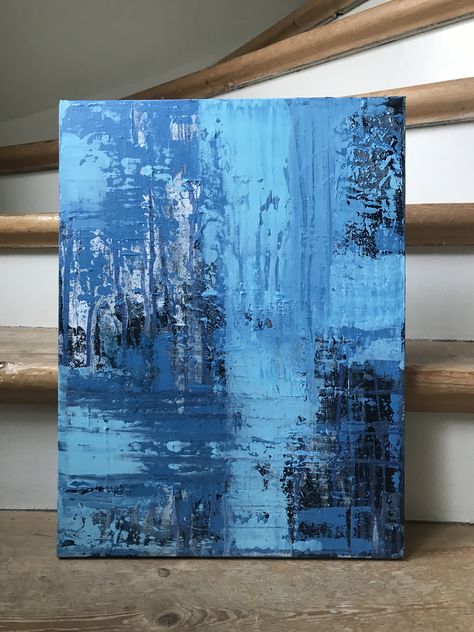 Modern Art Paintings Abstract Acrylics, Abstract Blue Painting, Painting On Canvas For Beginners, Fall Canvas Painting, Abstract Painting Techniques, Large Canvas Painting, Canvas For Beginners, Canvas Painting Ideas, Modern Art Paintings Abstract