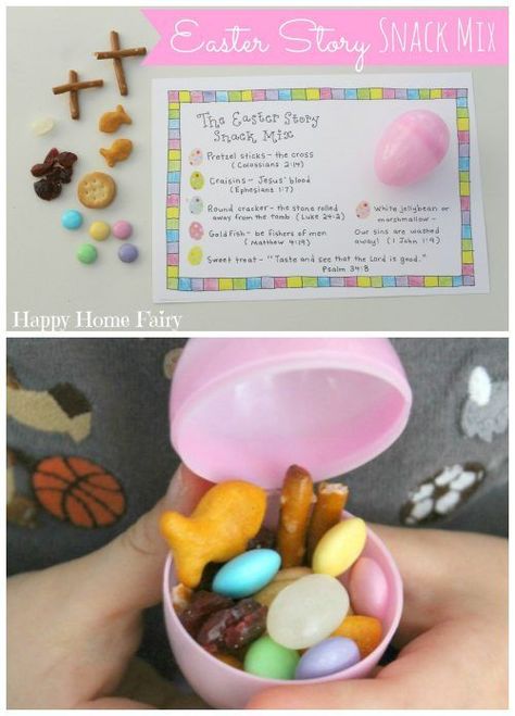 Easter Story Snack Mix and Free Sunday School Printables on Frugal Coupon Living. Easter Art For Kids, Easter Story Snack, Free Sunday School Printables, Catholic Icing, Easter Lessons, Easter Sunday School, Happy Home Fairy, Easter Snacks, Easter Preschool