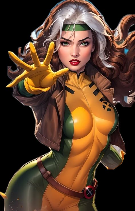 Women Of Marvel Comics, Rouge Xmen Comic, Rouge Xmen, Rogue Xmen, Xman Marvel, Marvel Rogue, Female Comic Characters, Marvel Heroines, Anna Marie