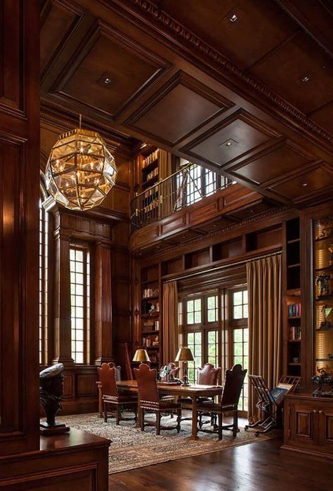 Old Money House, Stone Mansion, Home Library Design, Georgian Homes, Mansion Interior, Home Libraries, Wood Interiors, Classical Architecture, Dream House Interior