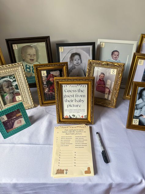 Guess the Guest From Their Baby Picture Baby shower game Baby Shower Photo Display, Guess The Baby Picture Game, Baby Shower Pictures Of Parents, Baby Shower Pictures, Ty Babies, Photo Games, Shower Inspiration, Vintage Library, Baby Shower Inspiration