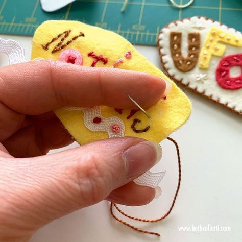 How to Create Embellished Felt Tags for Gifts, Organization and More! — Beth Colletti Art & Design Tags For Gifts, Making Felt, Table Place Cards, Needle Threader, Freezer Paper, Cut Out Shapes, Straight Pins, Odds And Ends, Tag Template