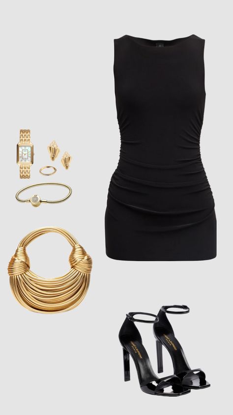 All Black Fancy Outfits, Black Fancy Outfits, Dressy Outfits Classy, Black Dress Outfit Ideas, Mode Crochet, Chique Outfits, Party Fits, Night Out Outfit, Mode Inspo