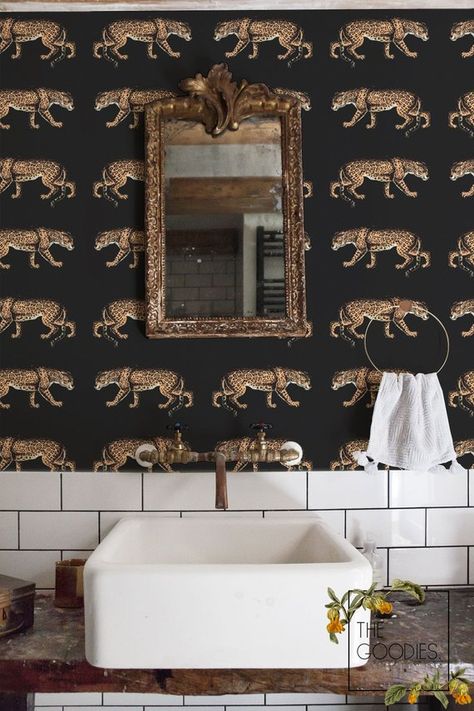 NEW Leopard wallpaper, Gepard, Animal print, Chic style wall mural, Removable wallpaper #68 Wallpaper Cheetah, Animal Print Bathroom, Wc Decoration, Downstairs Toilet, Cheetah Animal, Smooth Walls, Bathroom Wallpaper, Print Wallpaper, Leopards