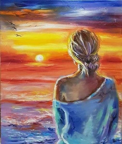 God's Commandments, God Is Working, Beach Art Painting, Lost You, Nature Art Drawings, Art Painting Tools, Soyut Sanat Tabloları, Sunset View, Painting People