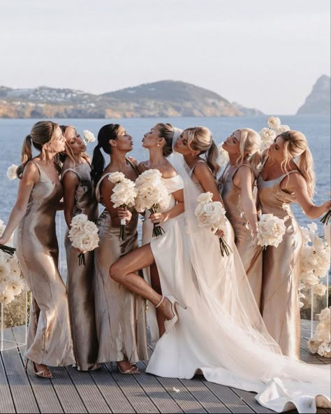 Dream Reception, Amazing Wedding Photos, Champagne Bridesmaid Dresses, Bridesmaid Colors, Bridesmaids Photos, The Lane, Dream Wedding Ideas Dresses, Bridesmaid Dress Colors, Neutral Wedding