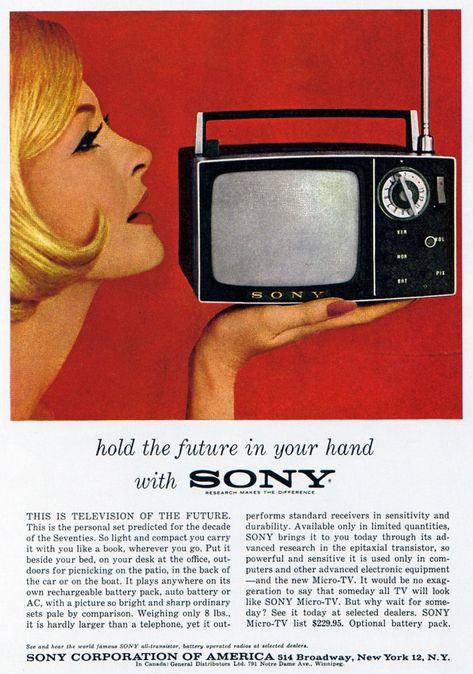 As Sony's TV Business Crumbles, a Look Back at Its Most Iconic Sets | WIRED 60s Magazine, 1960s Advertising, Layout Print, Vintage Editorials, Old Advertisements, Retro Advertising, Retro Ads, Old Magazines, Magazine Ads