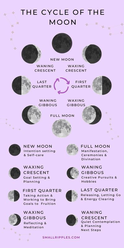 This contains: Purple infographic with the cycle of the moon as well breakdown of moon phase meanings Moon Phases Meaning, Cycle Of The Moon, Lunar Witch, Moon Meaning, Lunar Magic, The Moon Phases, The Phases Of The Moon, Wiccan Magic, Moon Journal