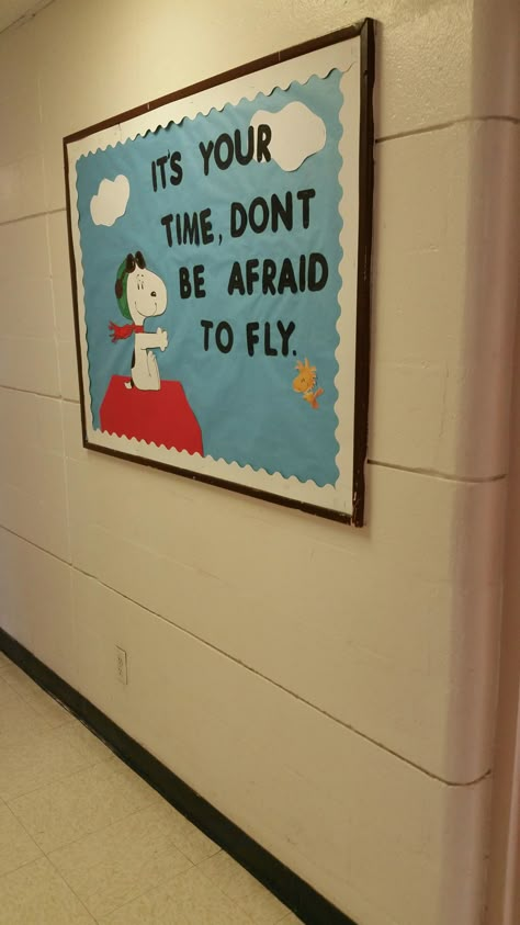 2015-2016 RA Bulletin Board Charlie Brown Bulletin Board Ideas, Snoopy Bulletin Board Ideas, Character Bulletin Boards, Brown Classroom, Charlie Brown Classroom, Peanuts Classroom, Teacher Core, Teacher Vision Board, Snoopy School